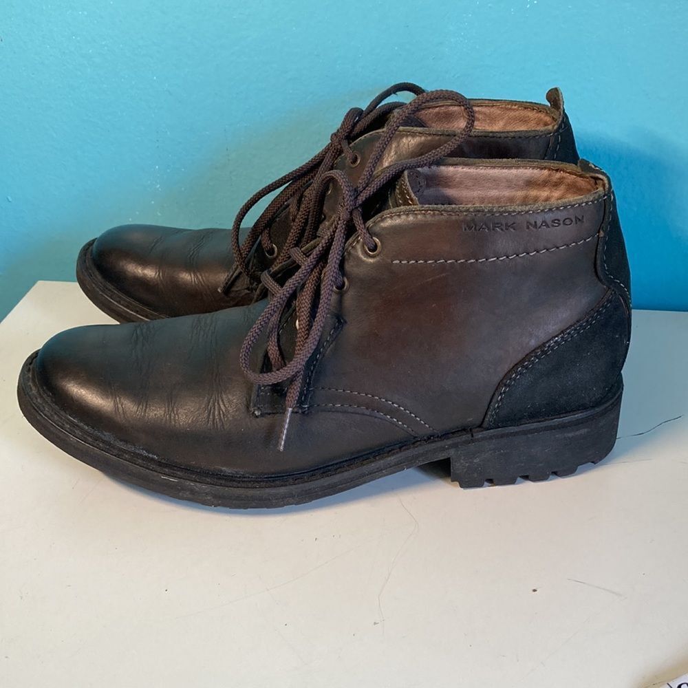 Mark Nason Mens Size 10 Brown Leather Lace Up Boots EU Size 43